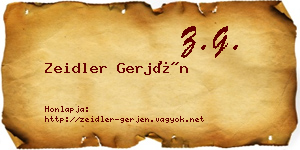 Zeidler Gerjén névjegykártya